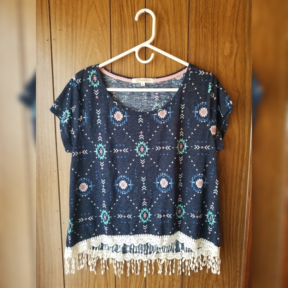 Rewind Aztec Print Top